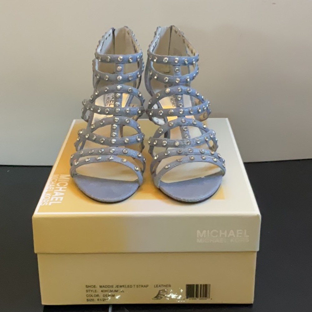 Michael Kors Maddie Jewelled Strap Sandals - denim - Picture 2 of 8